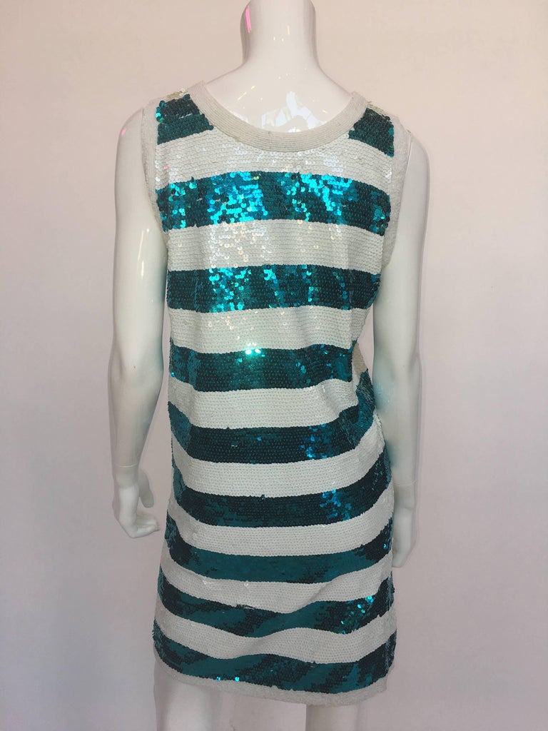 Gene Ewing 1980's Sequin Striped Shift Dress