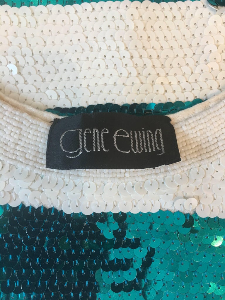 Gene Ewing 1980's Sequin Striped Shift Dress