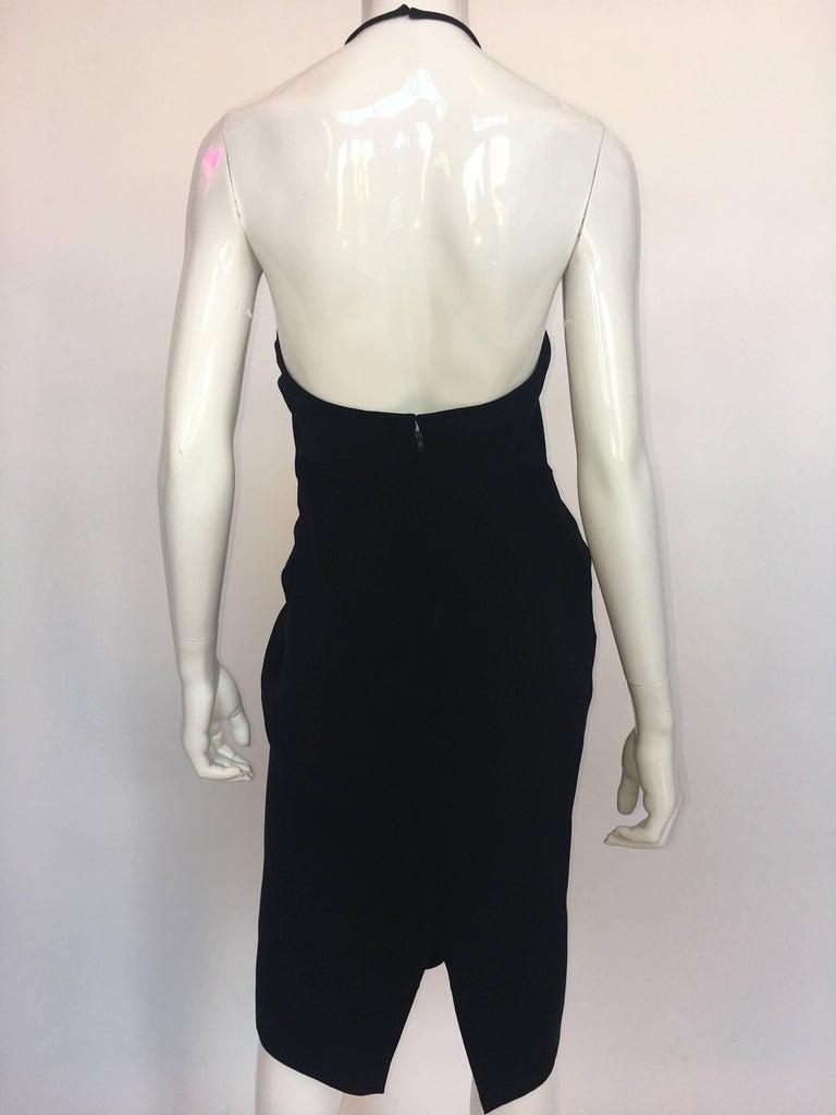 Karl Lagerfeld 1990's Sexy Black High Neck Halter Dress