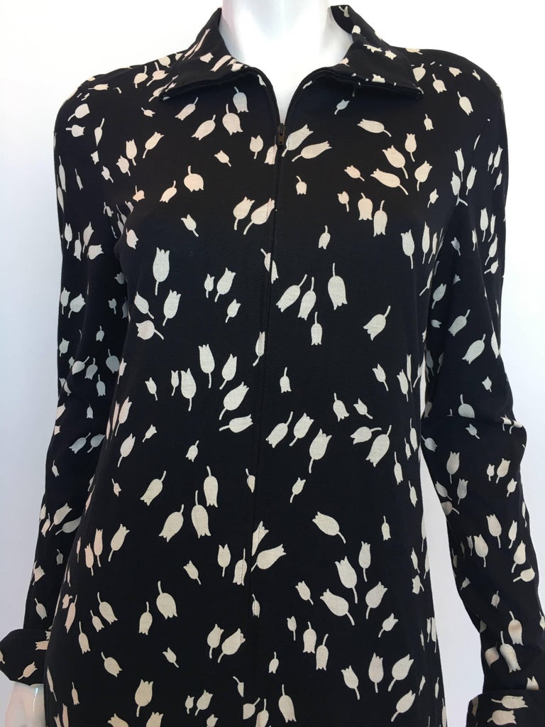 Diane Von Furstenberg 1970's Black and White Tulip Dress