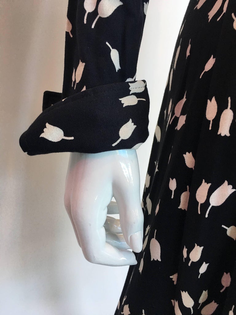 Diane Von Furstenberg 1970's Black and White Tulip Dress