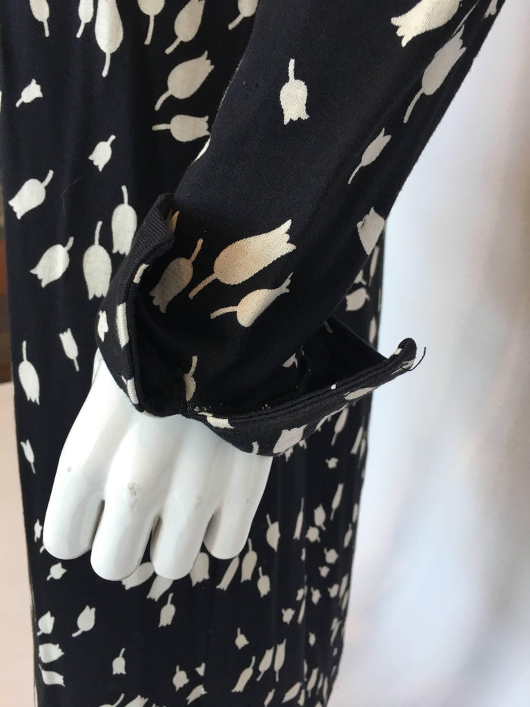 Diane Von Furstenberg 1970's Black and White Tulip Dress