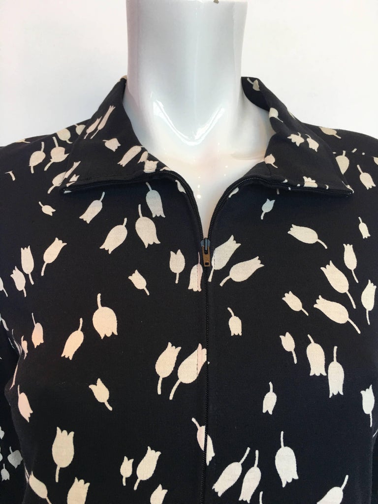 Diane Von Furstenberg 1970's Black and White Tulip Dress