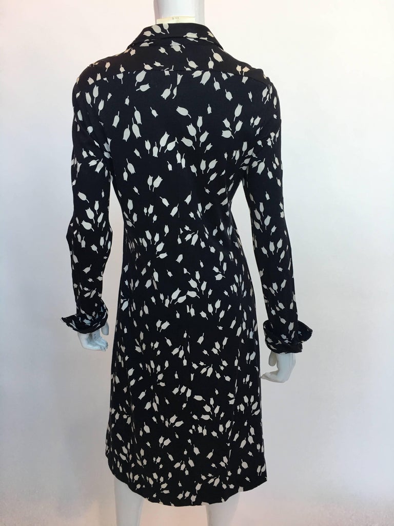 Diane Von Furstenberg 1970's Black and White Tulip Dress