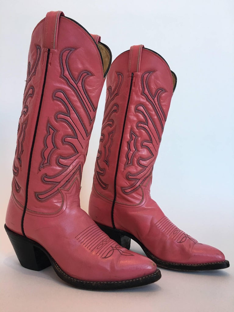 Tony Lama Vintage Pink Cowboy Boots