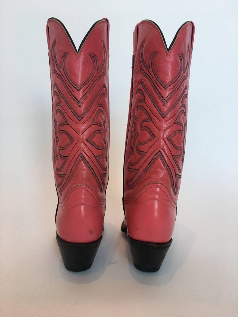 Tony Lama Vintage Pink Cowboy Boots