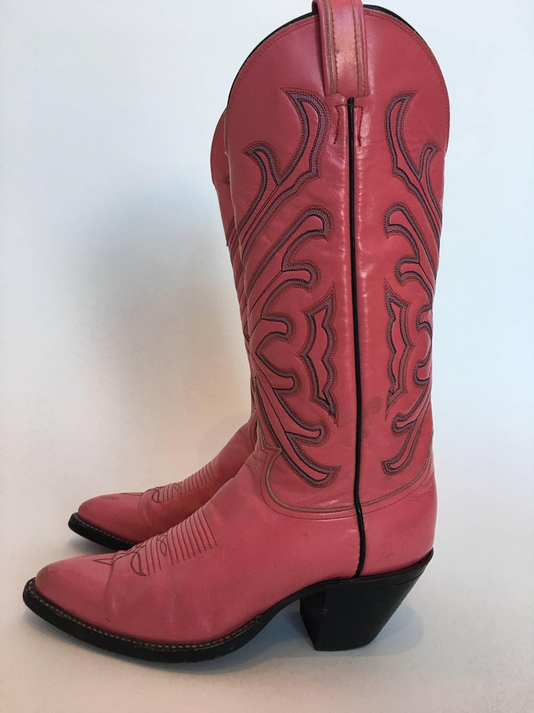 Tony Lama Vintage Pink Cowboy Boots