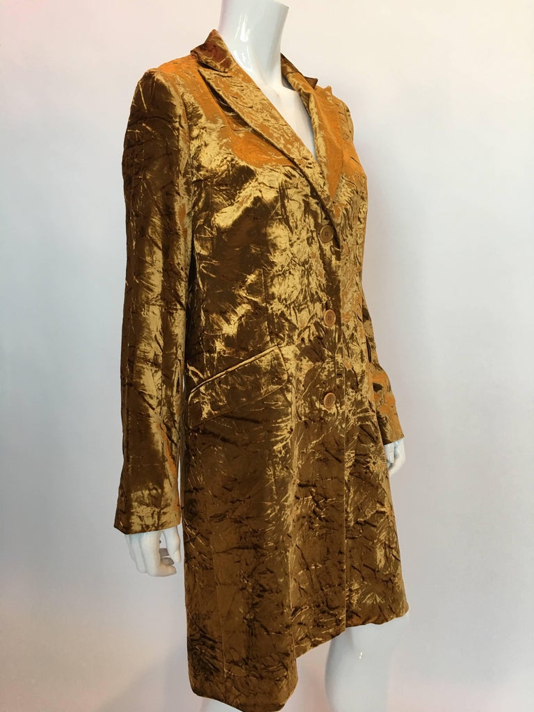 Etro Contemporary Gold Crushed Velvet Jacket