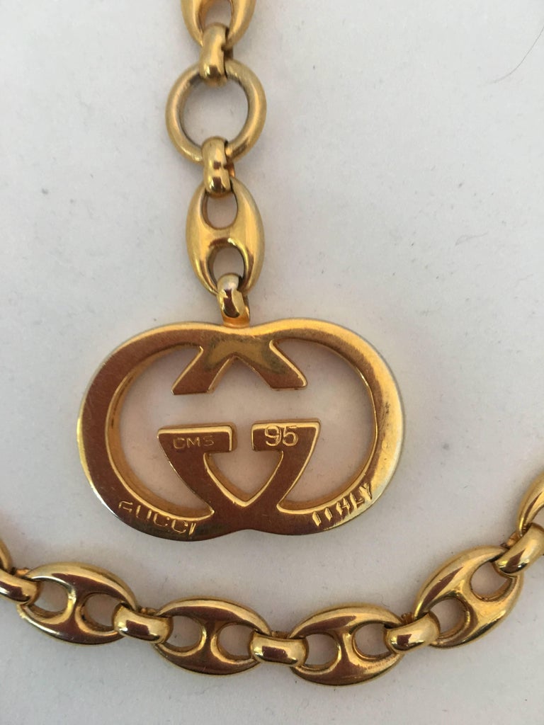 Gucci 1970's Gold Tone Mariner Link Chain Belt