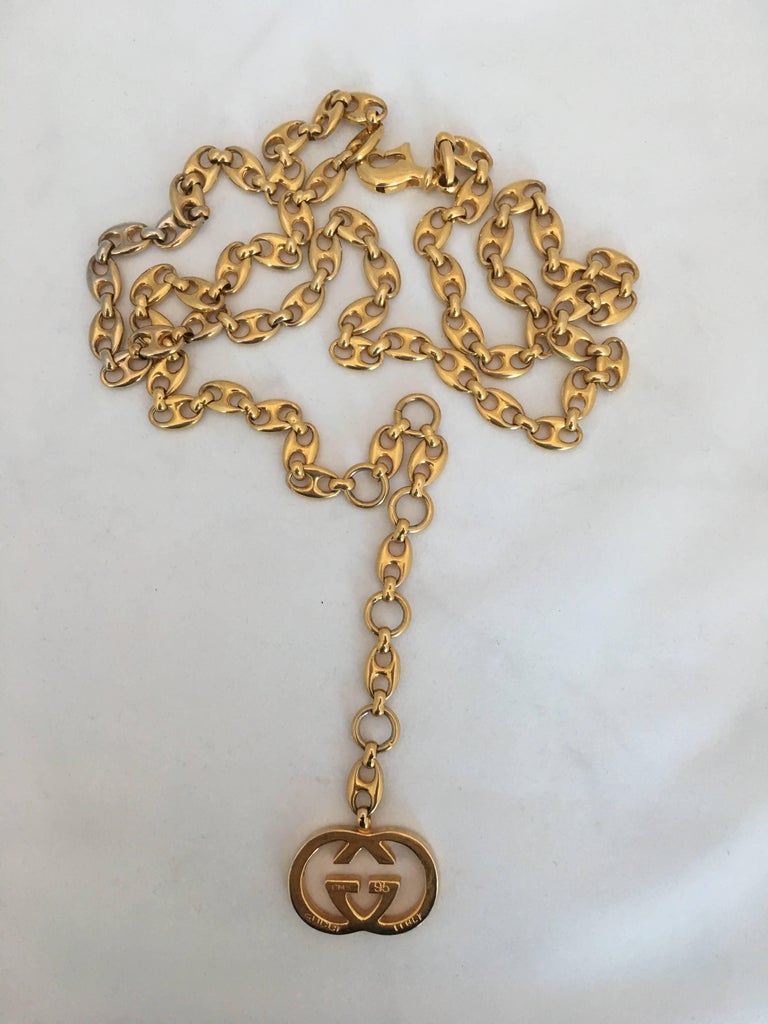 Gucci 1970's Gold Tone Mariner Link Chain Belt