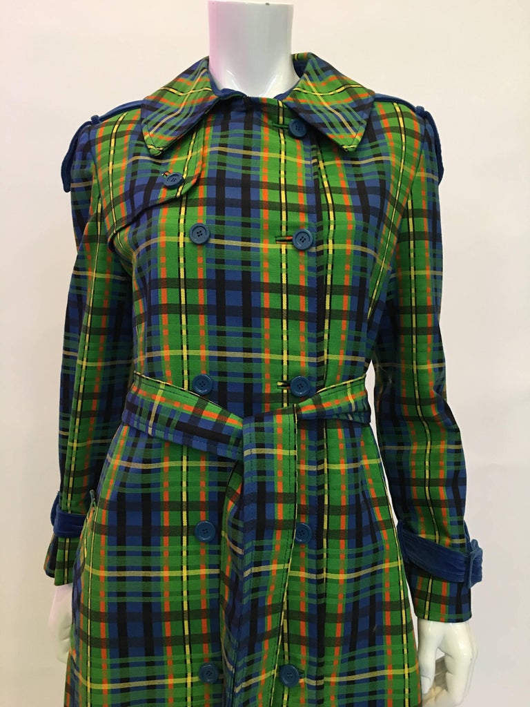 Estelle Allardale 1970's Plaid Maxi Coat