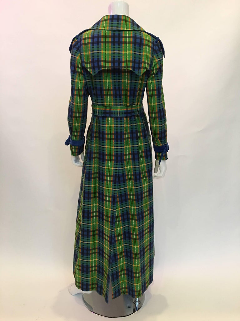 Estelle Allardale 1970's Plaid Maxi Coat