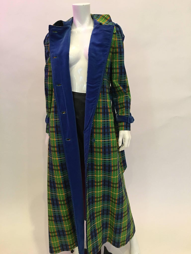 Estelle Allardale 1970's Plaid Maxi Coat