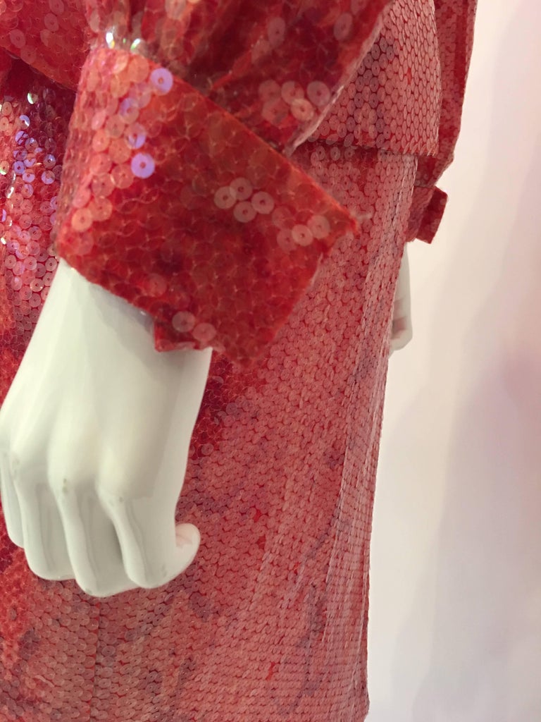 Bill Blass 1970's Lizard Print Sequin Two piece Suit