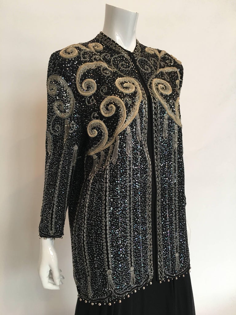 Zandra Rhodes 1980's Beaded and Sequined Jacket