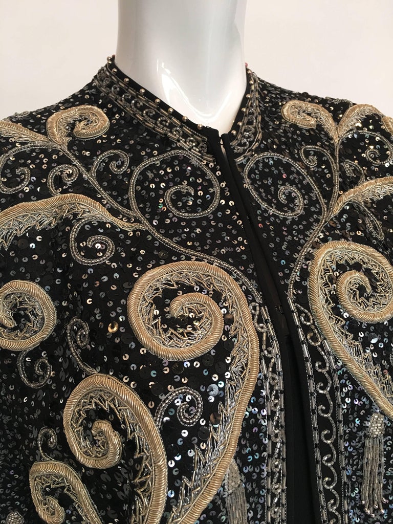 Zandra Rhodes 1980's Beaded and Sequined Jacket