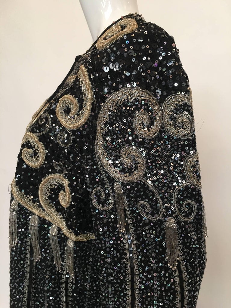 Zandra Rhodes 1980's Beaded and Sequined Jacket