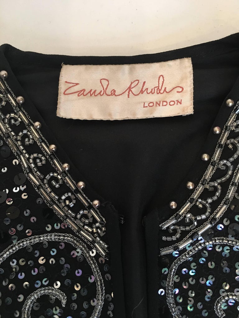 Zandra Rhodes 1980's Beaded and Sequined Jacket