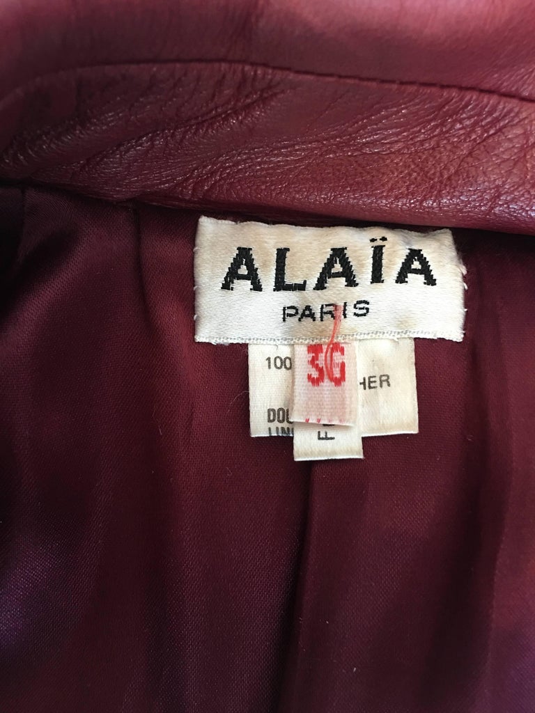 Alaïa 1980's Red Leather Skirt Suit