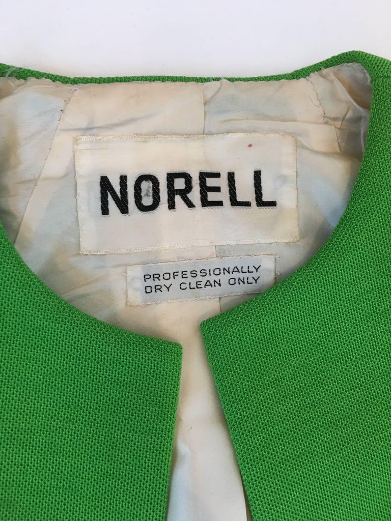 Norell Vintage 1960'S Kelly Green Coat