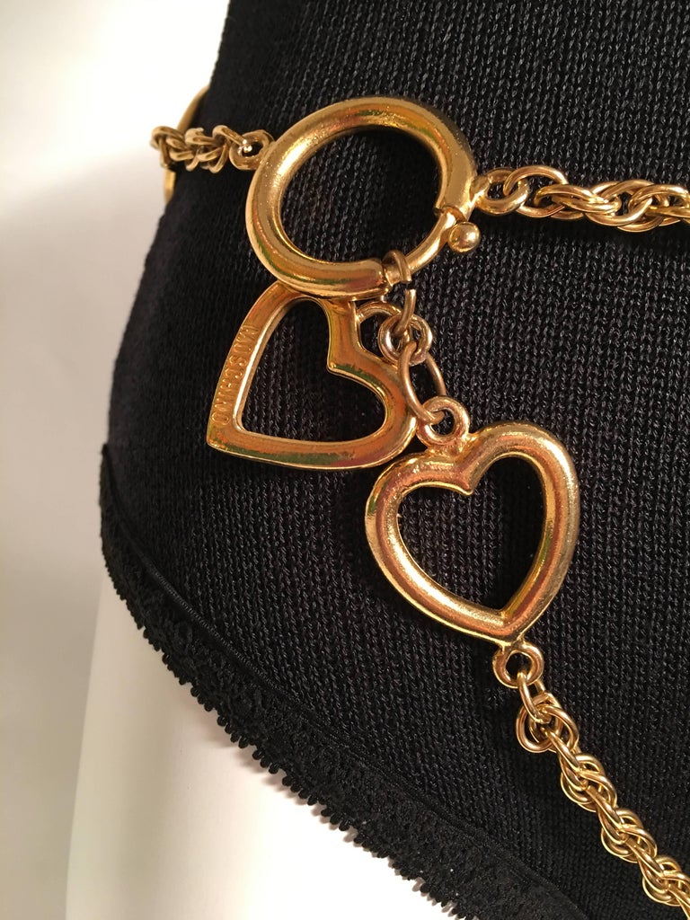 Moschino Gold Charm Chain Belt