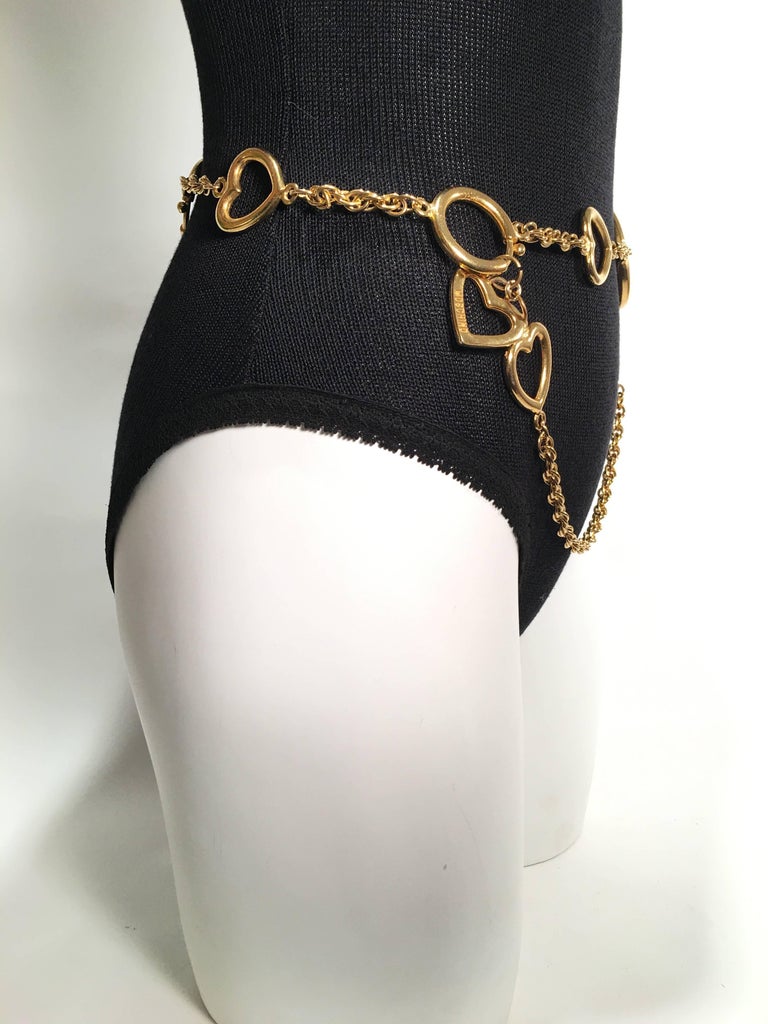 Moschino Gold Charm Chain Belt