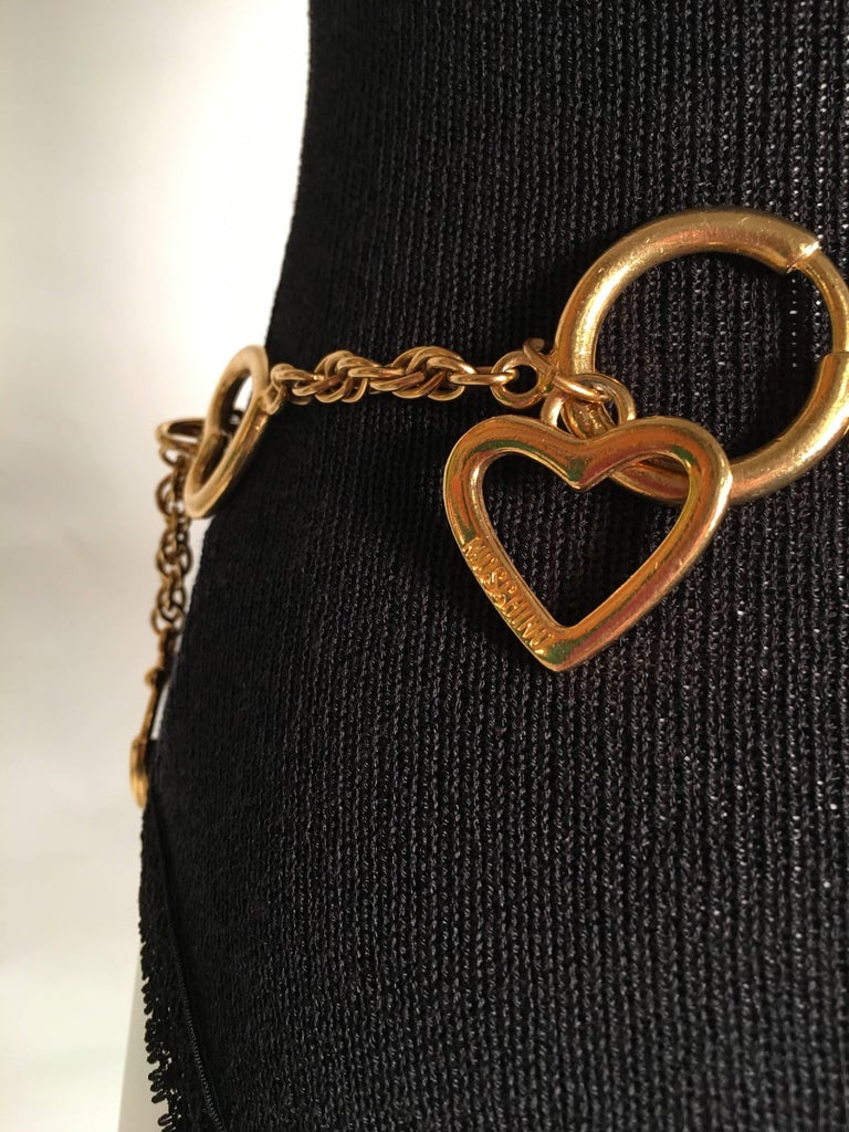 Moschino Gold Charm Chain Belt