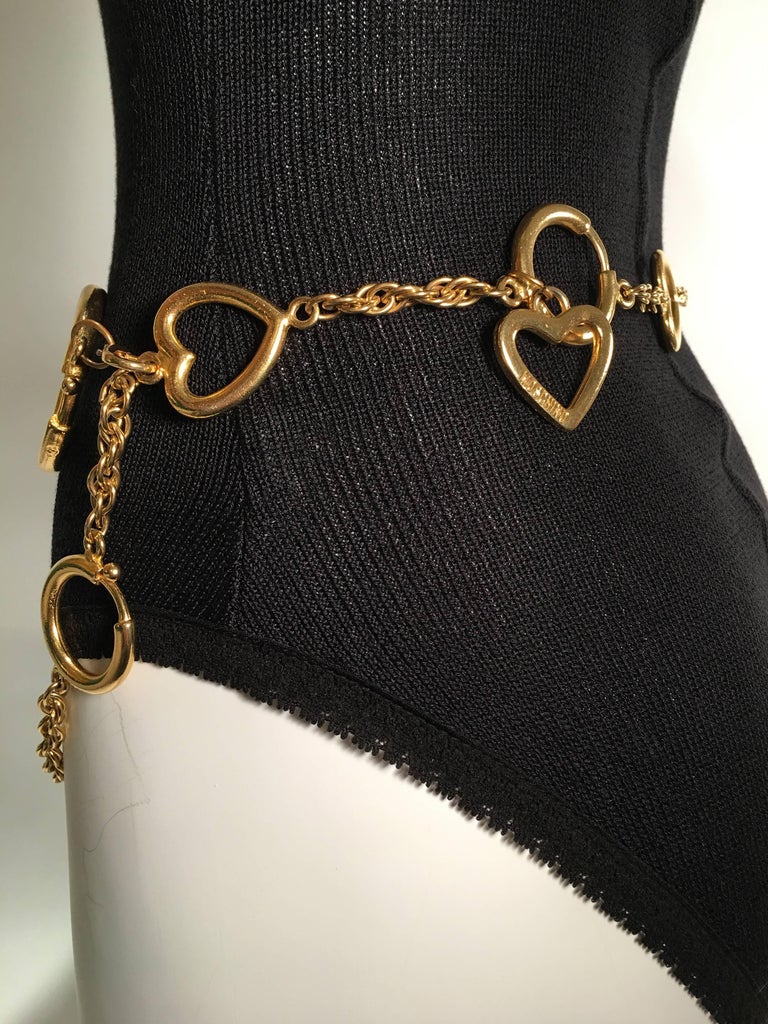 Moschino Gold Charm Chain Belt