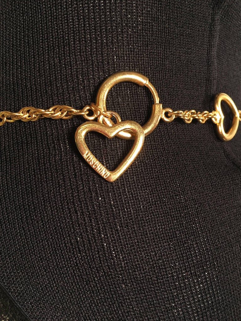 Moschino Gold Charm Chain Belt