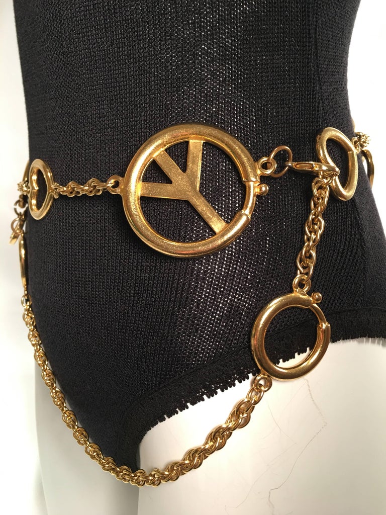Moschino Gold Charm Chain Belt