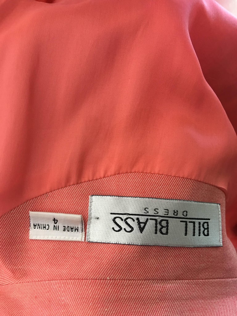 Bill Blass 1990's Salmon Pink Button Up Uniform Suit Dress