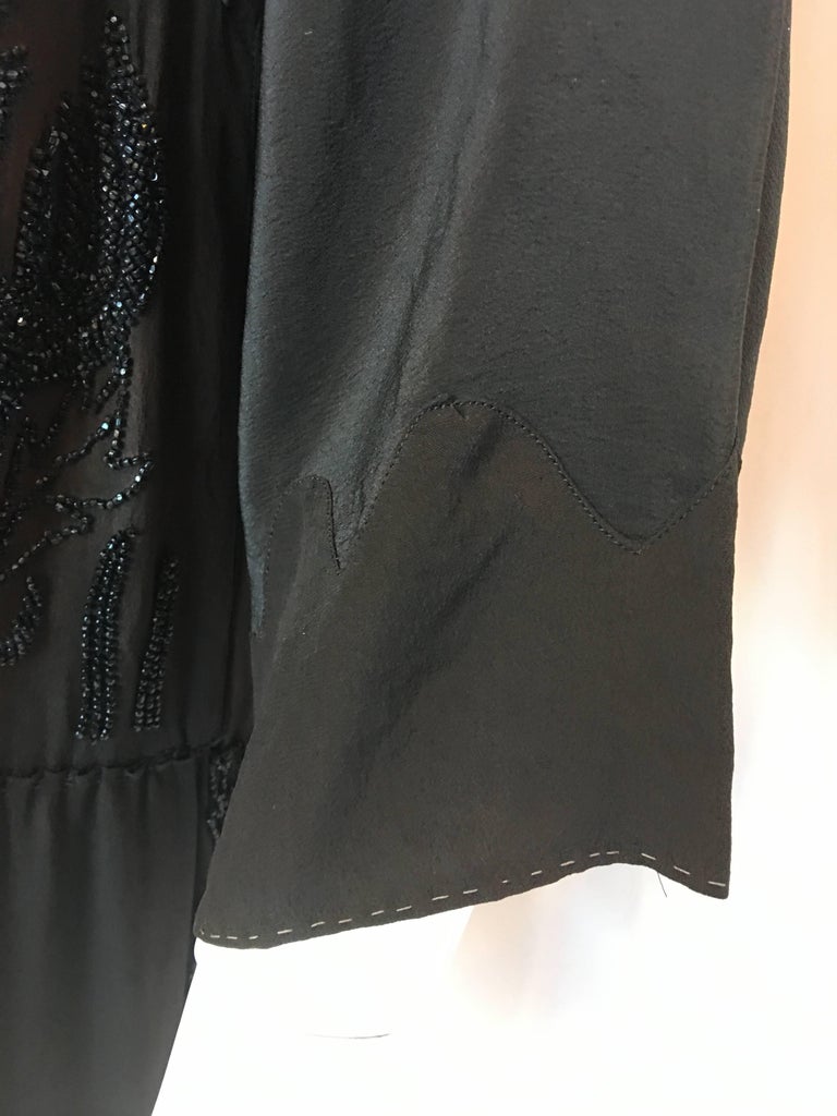 1920's Vintage Beaded Silk Crepe Flapper Dress