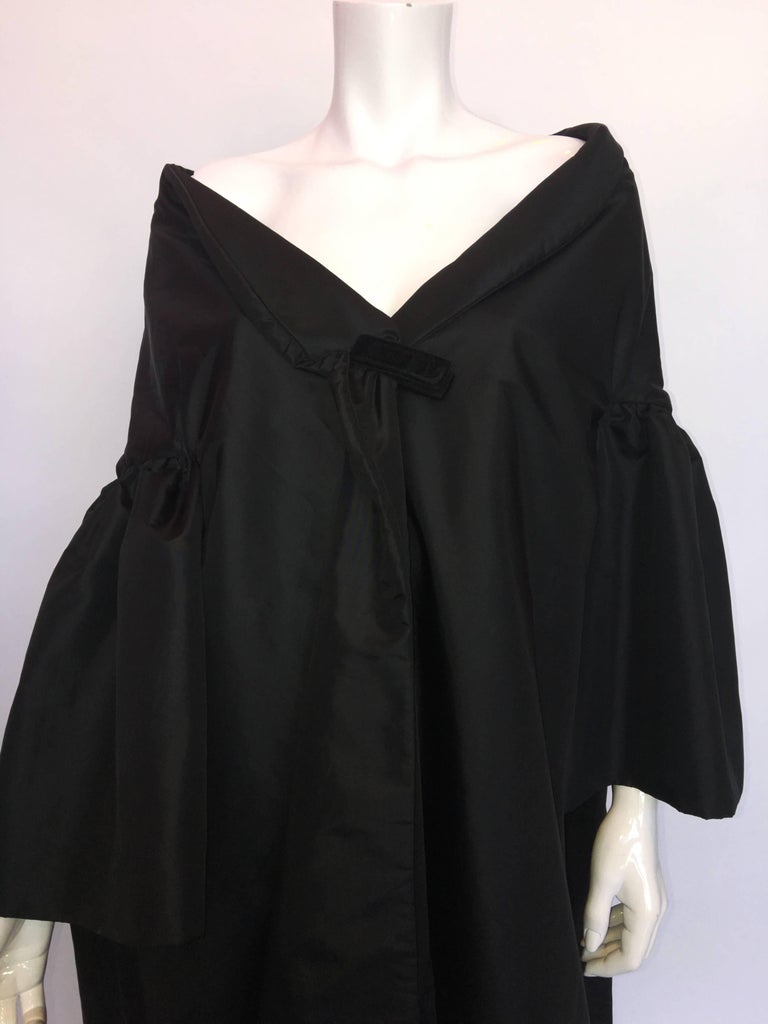 Victor Costa for Saks Fifth Ave 1980's Formal Black Opera Coat