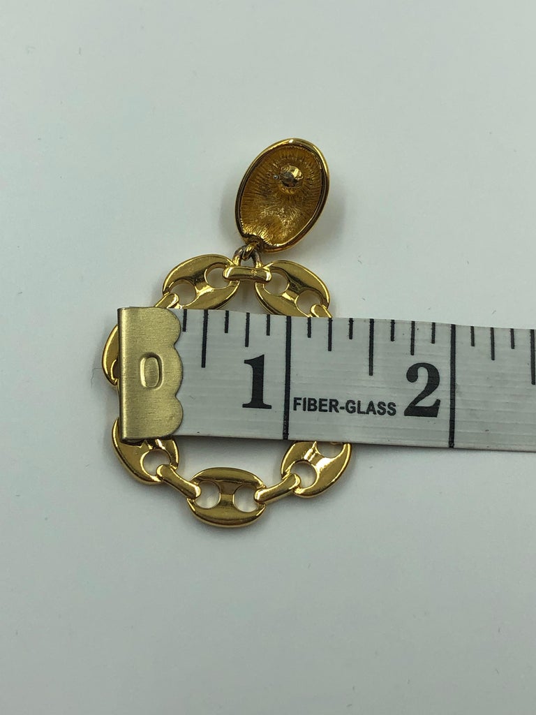 Monet Gucci Style Link Round Pierced Earrings