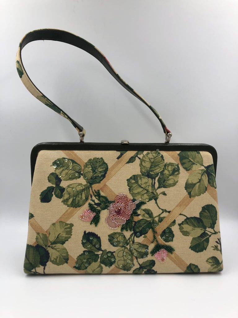 Isabella Fiore Floral Design Fabric Handbag