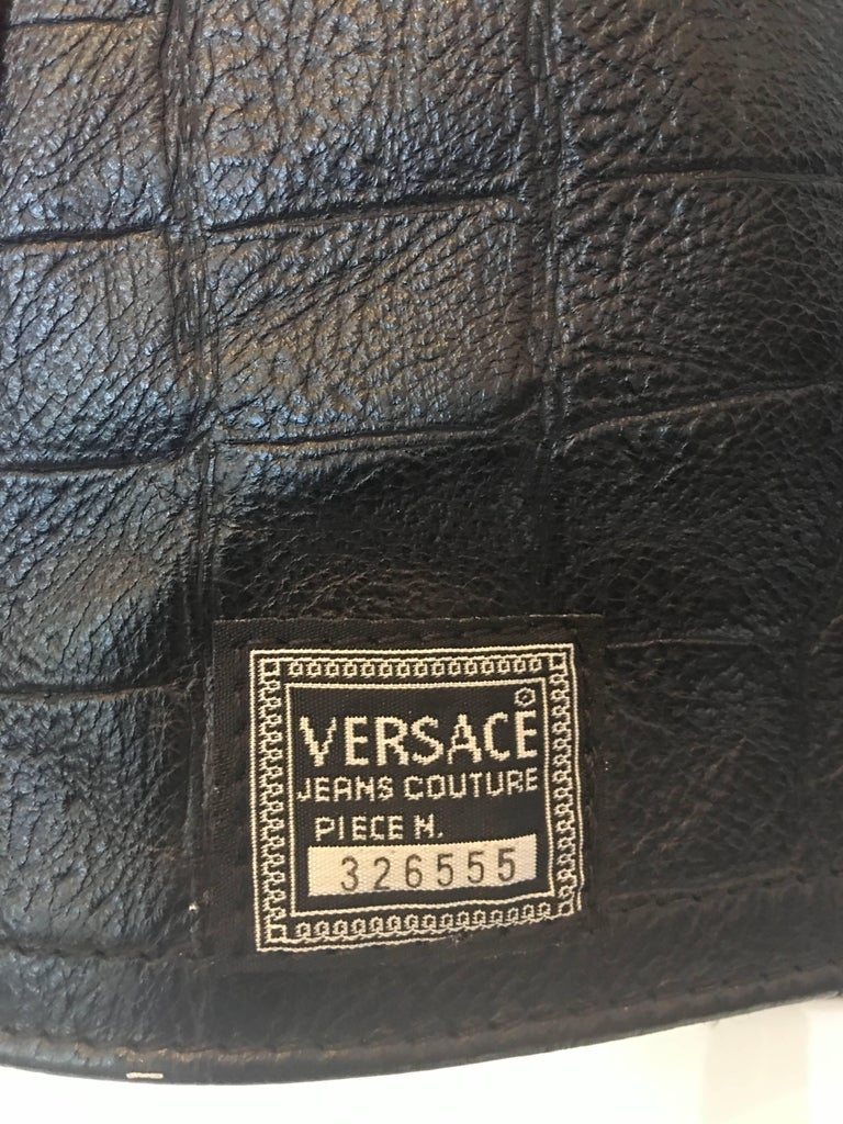 Versace 1990's Lizard Embossed Leather Jacket