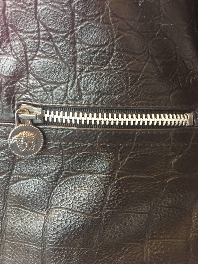 Versace 1990's Lizard Embossed Leather Jacket