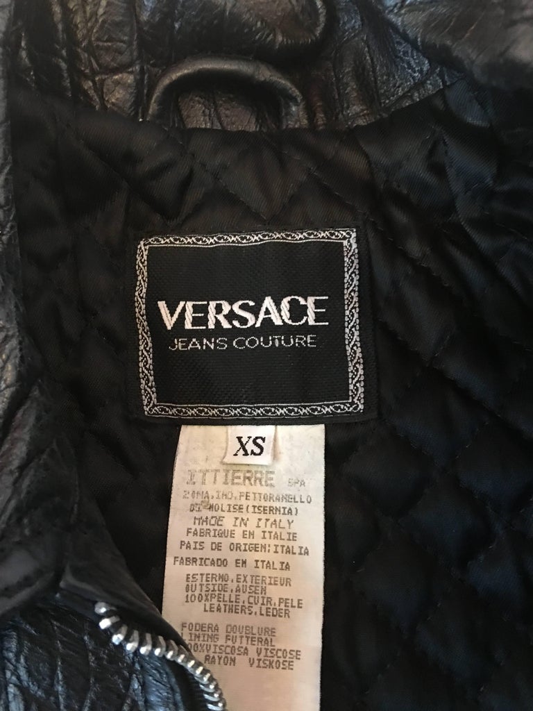 Versace 1990's Lizard Embossed Leather Jacket