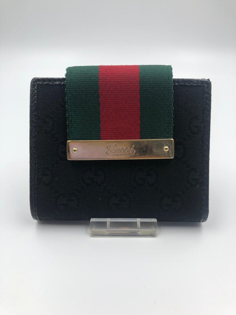 Gucci Red & Green Stripe Small Wallet