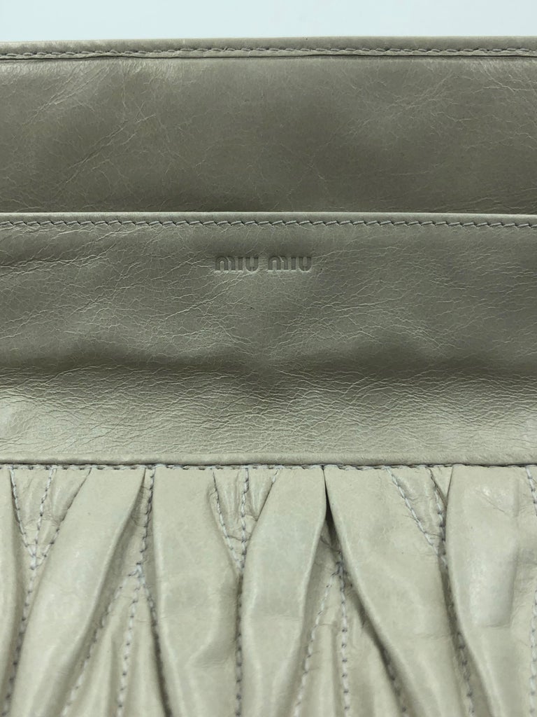 Miu Miu Ivory Matelassé Leather Wallet