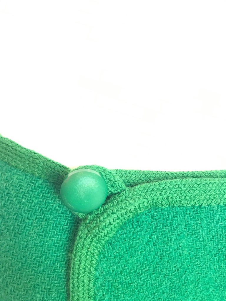 1960's Weatherall Green & White Check Reversible Wool Capelet & Skirt Set