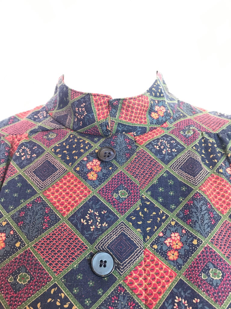 Givenchy 1970's Wool Dress with Nehru Collar
