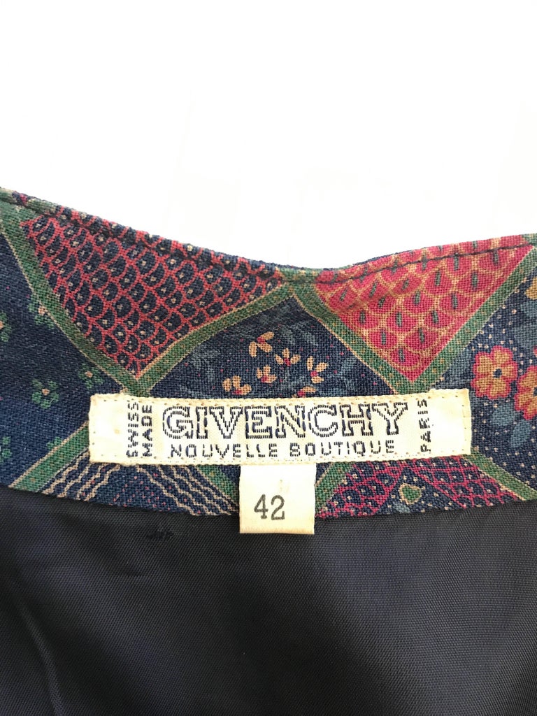 Givenchy 1970's Wool Dress with Nehru Collar