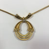 Trifari Circular Design Gold Tone Necklace with Round Snake Chain