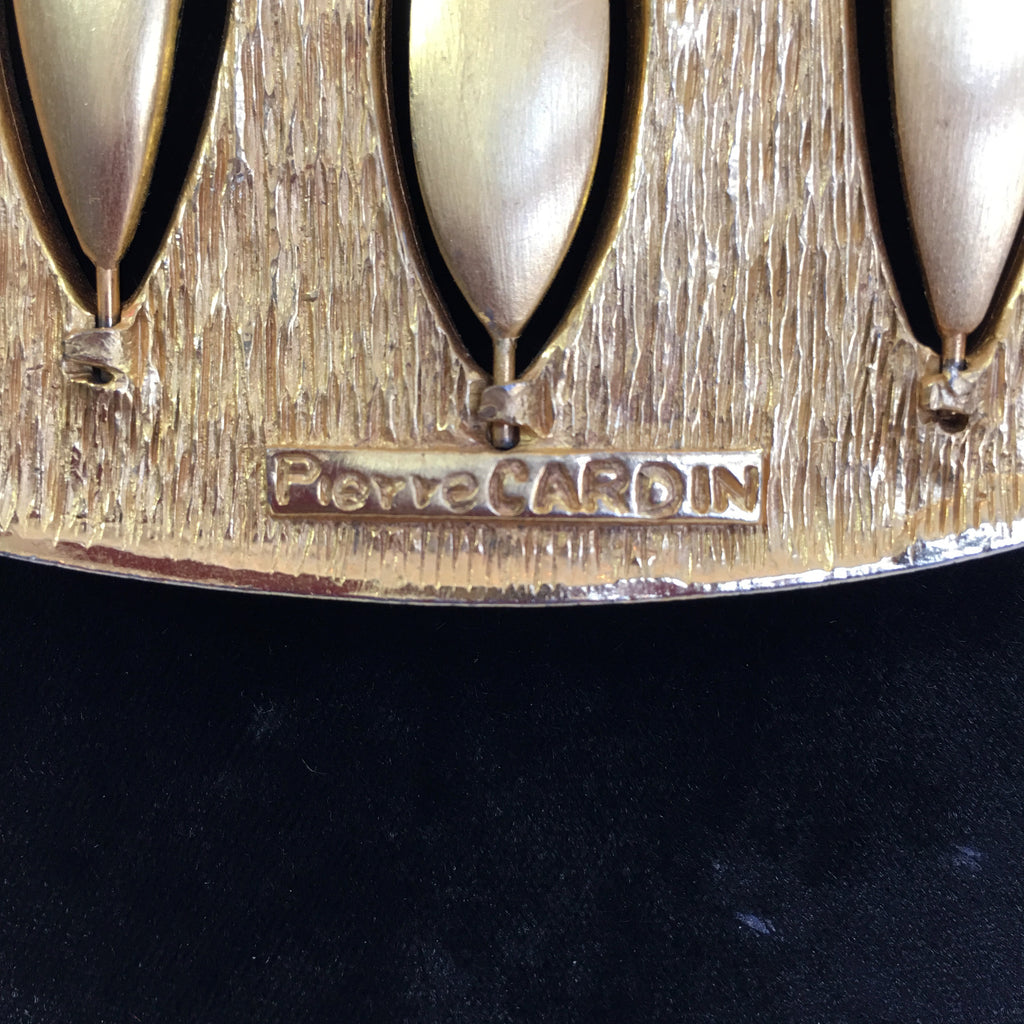 Pierre Cardin Mid-Century Modern Gold Tone and Enamel Necklace