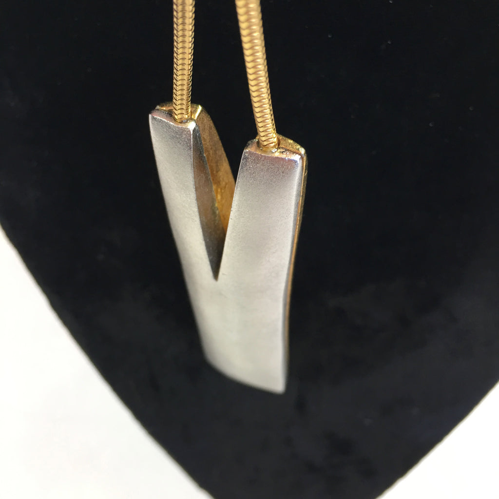 Vintage Reversible Matte Gold/Silver Necklace
