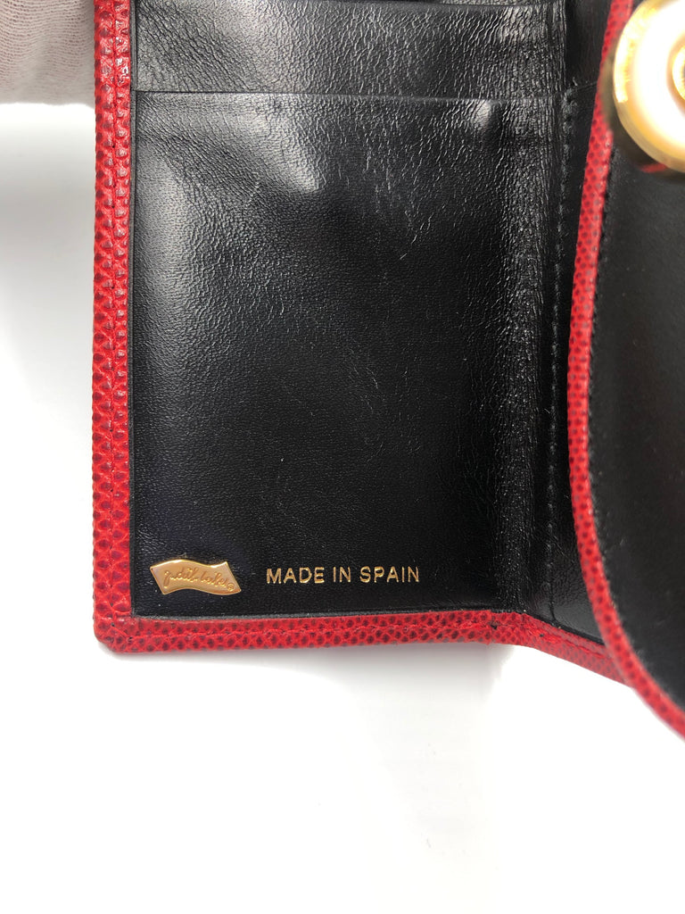 Judith Lieber Black Wallet with  Red Trim
