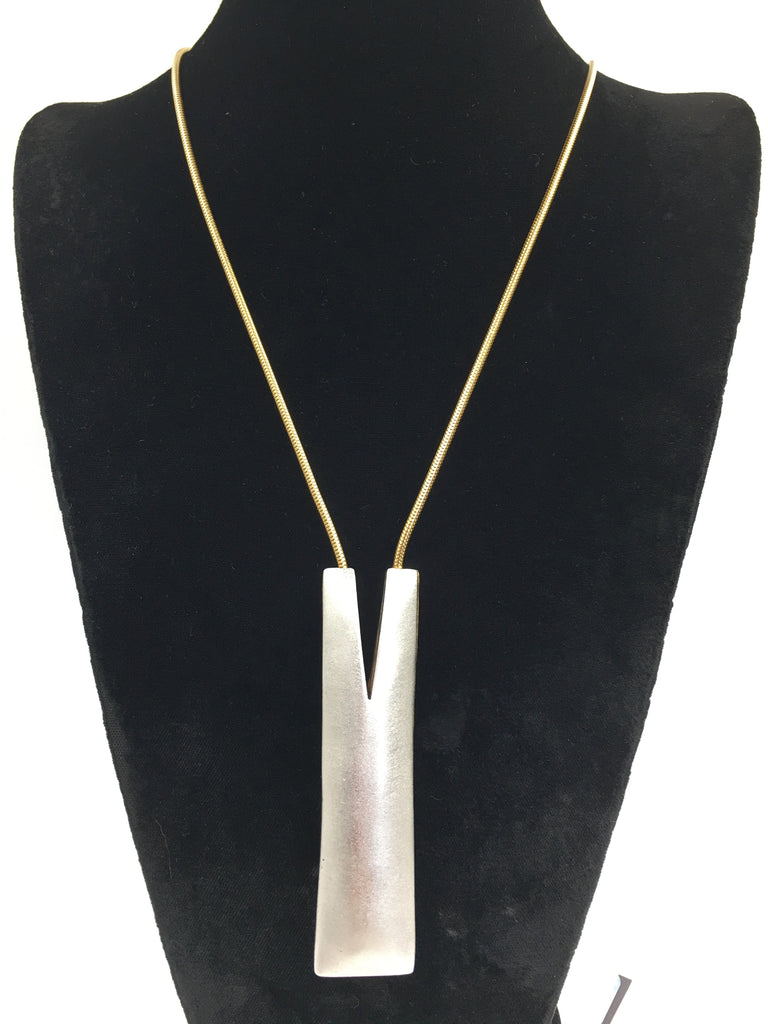 Vintage Reversible Matte Gold/Silver Necklace