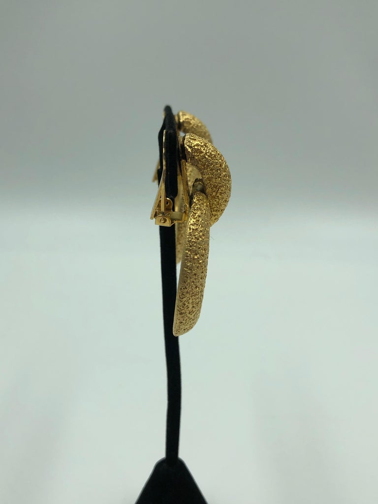 Kenneth Lane Clip On Dangle Earrings with Gold Tone Blast Finish
