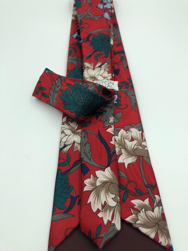 Halston Vintage Red Floral Tie